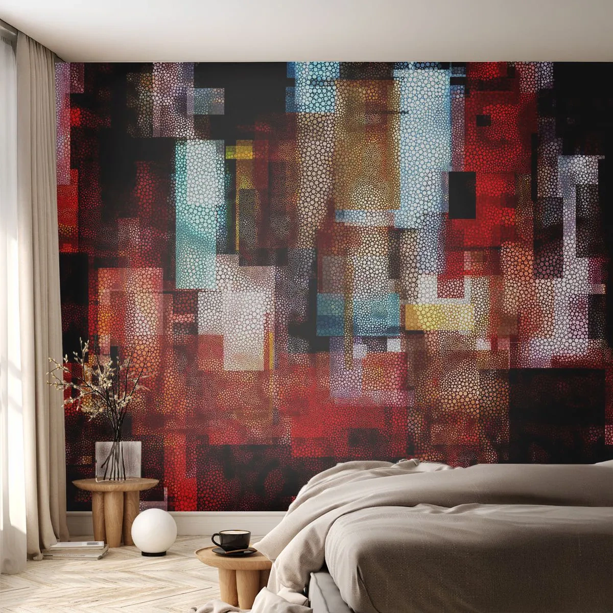 Fototapet Premium Sand - Forvirring med forvirring - Abstraktion, Stykke, Maleri - 100x70 cm