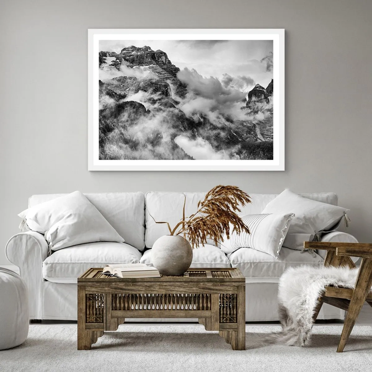 Plakat i hvid ramme - Smukt og grusomt - 40x40 cm