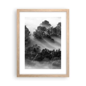 Plakat i ramme af lyst egetræ - At vågne fra søvnen - 30x40 cm