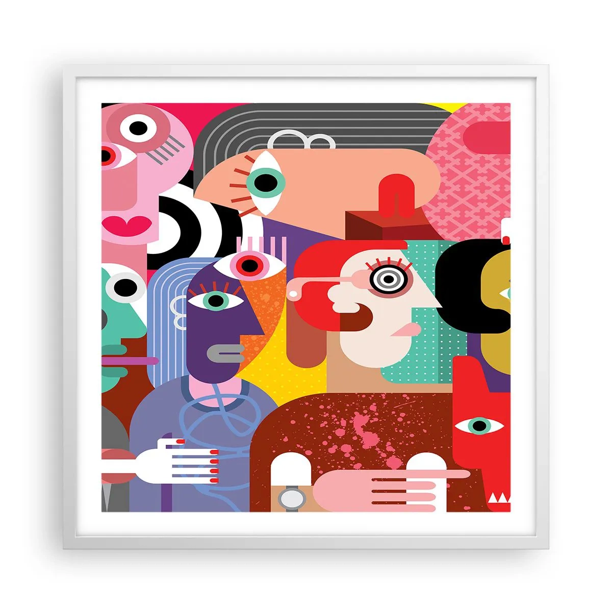 Plakat i hvid ramme - Vi fra hr. Picasso - 60x60 cm