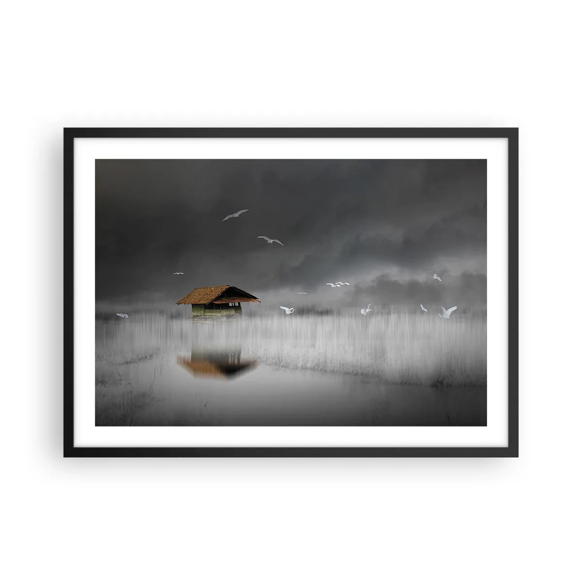 Plakat i sort ramme - Beskyttelse mod regnen - 70x50 cm
