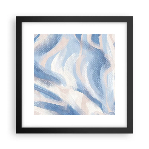 Plakat i sort ramme - Blå krusninger - 30x30 cm