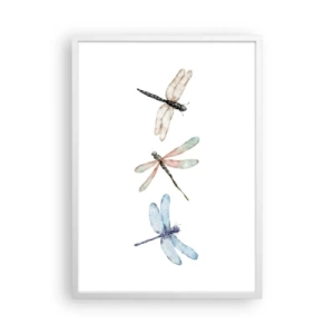 Plakat i hvid ramme - Vægtløse guldsmede - 50x70 cm