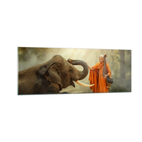 Billede på glas - Møde på ferien - 140x50 cm