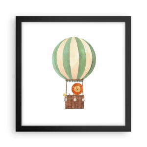 Plakat i sort ramme - Leons rejser - 30x30 cm