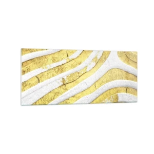 Billede på glas - Sammensætning i hvidt og guld - 120x50 cm