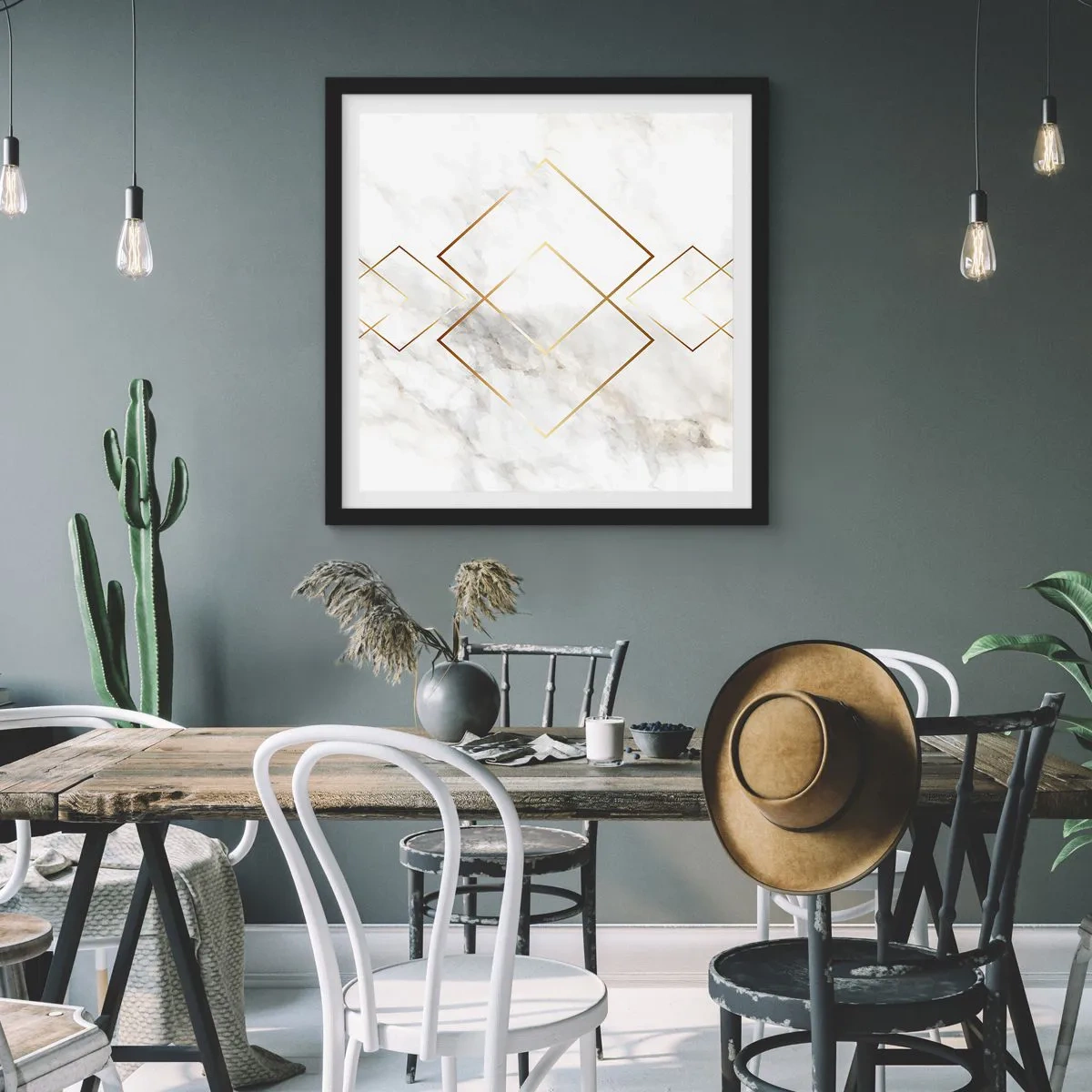 Plakat i sort ramme - Udsigt til det uendelige - 30x30 cm