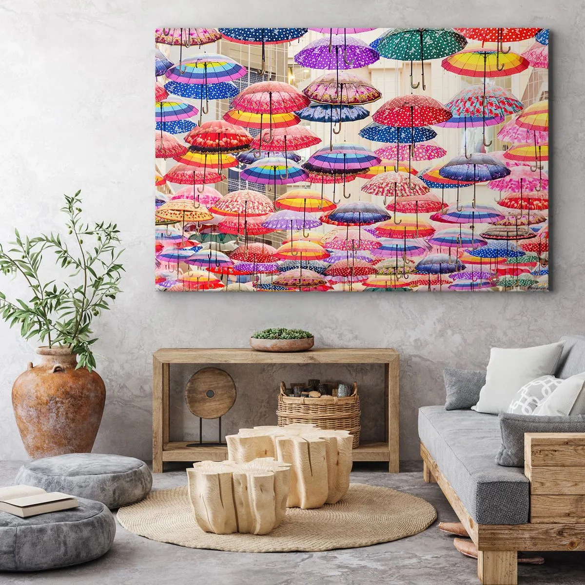 Lærredstryk - Billede på lærred - Engen i byen - 120x80 cm