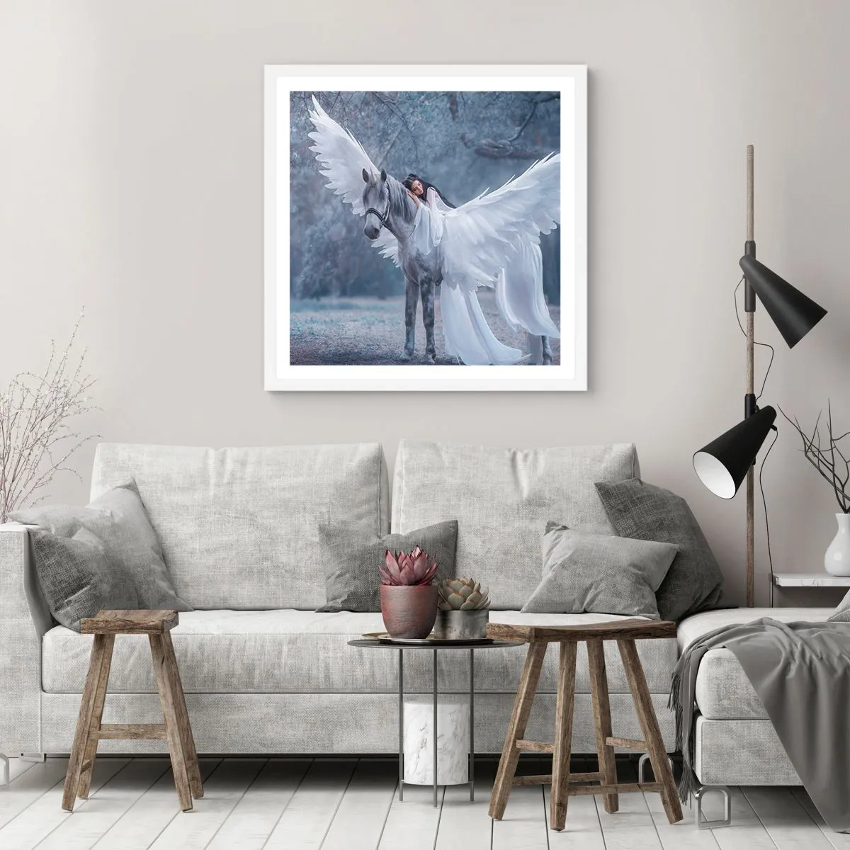 Plakat i hvid ramme - Inspireret øjeblik - 40x40 cm