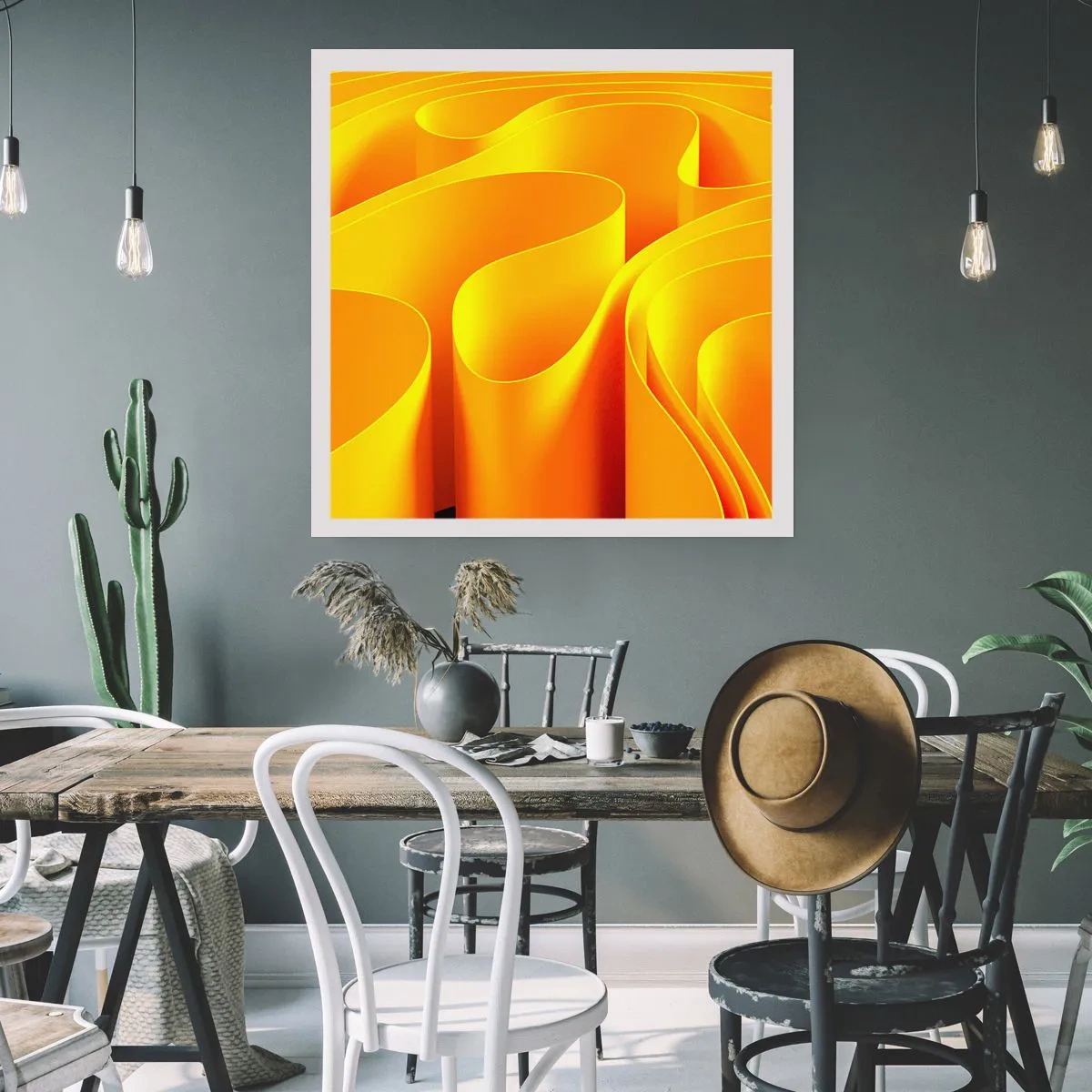 Plakat - Som solens bølger - 50x50 cm