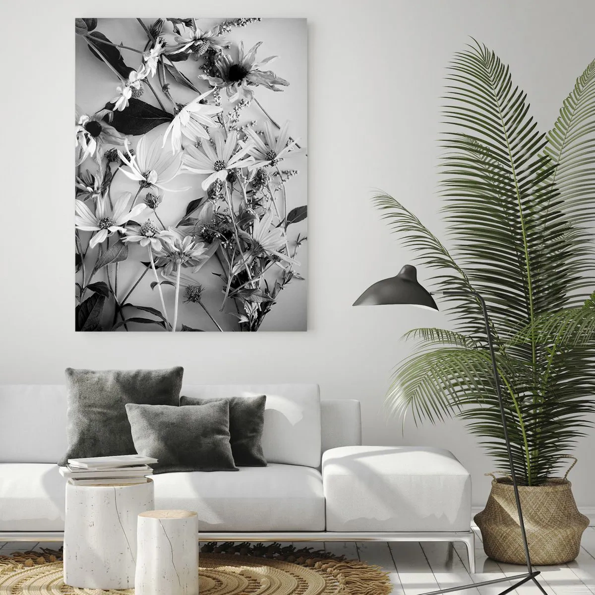 Billede på glas - Blomster uden buket - 50x70 cm