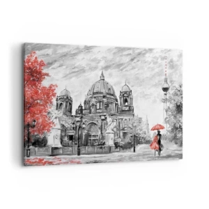 Lærredstryk - Billede på lærred - Møde i Berlin - 100x70 cm