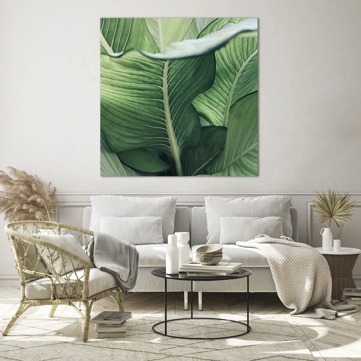 Billede på glas - Livet er intenst grønt - 70x70 cm