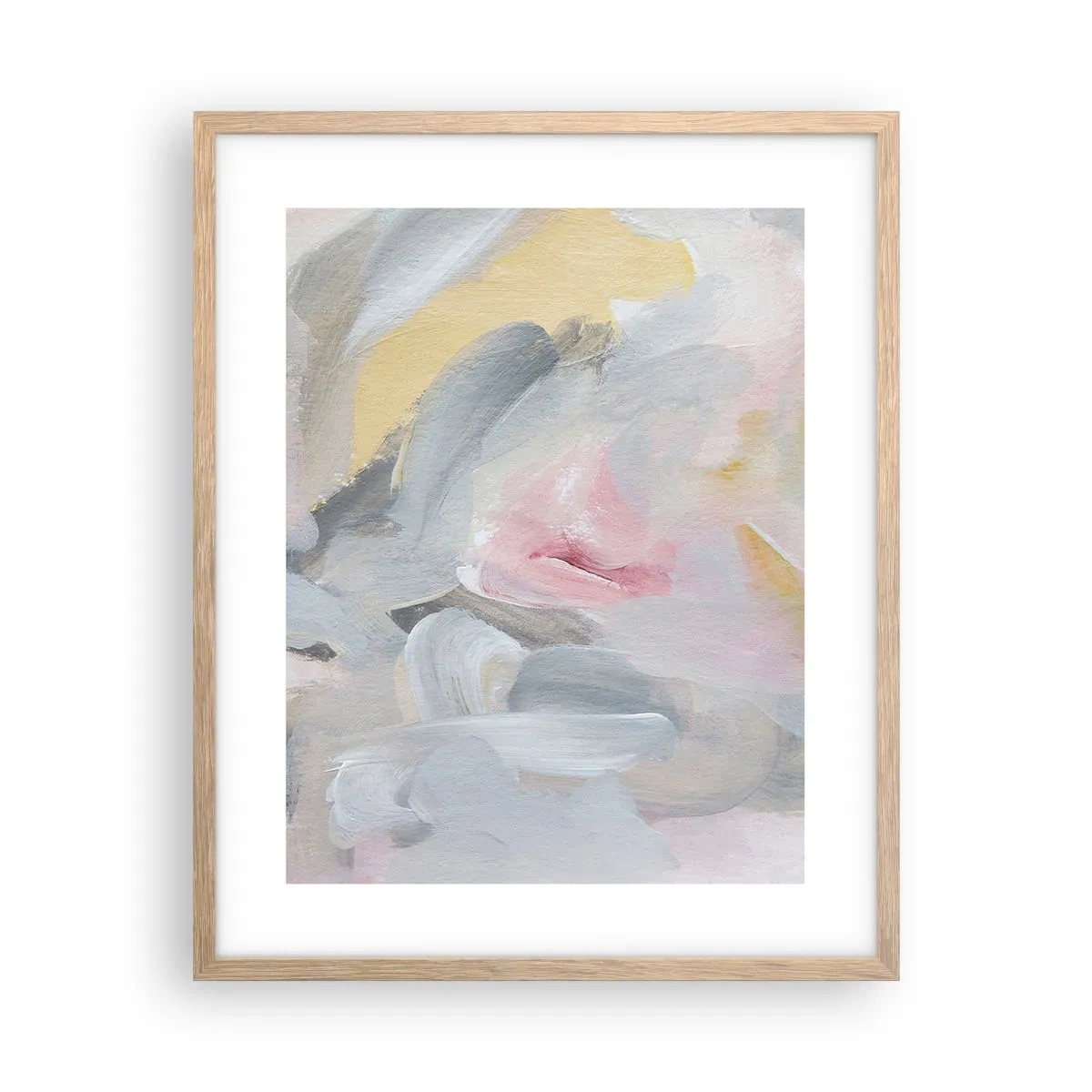 Plakat i ramme af lyst egetræ - I en pastelfarvet verden - 40x50 cm