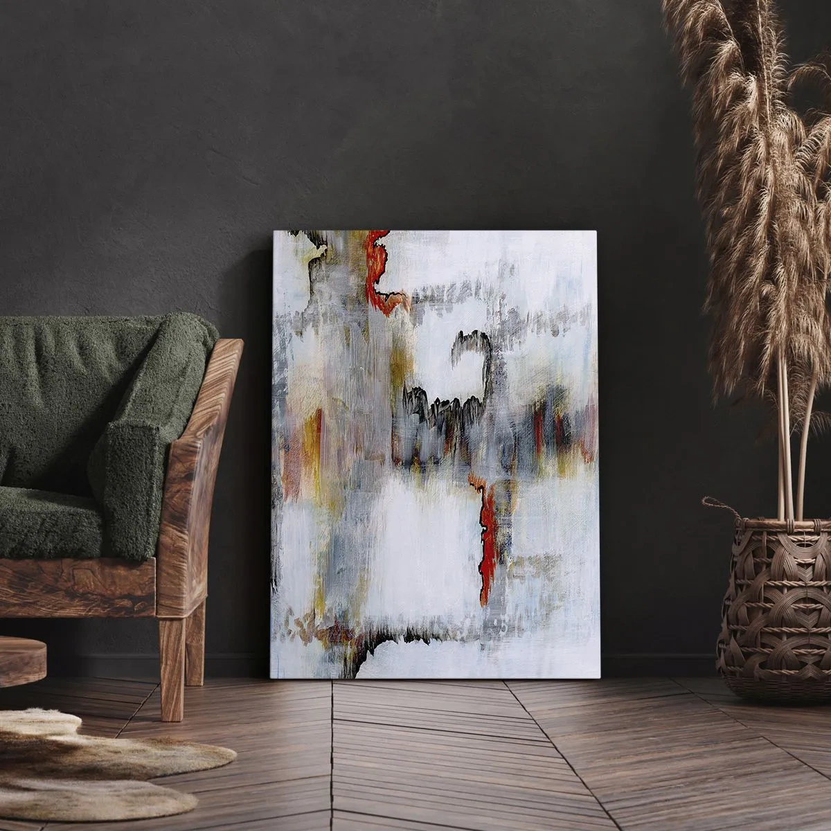 Lærredstryk - Billede på lærred - En pind på vandet - 45x80 cm
