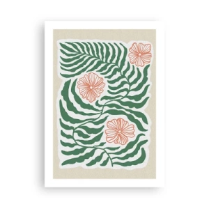 Plakat - Blomstrede i grønt - 50x70 cm