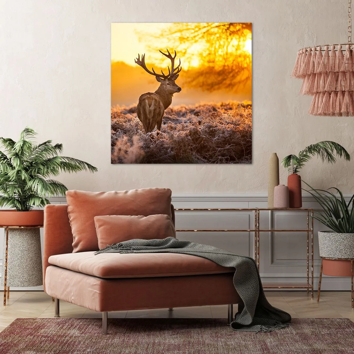 Lærredstryk - Billede på lærred - Kongen af efterårsskoven - 30x30 cm