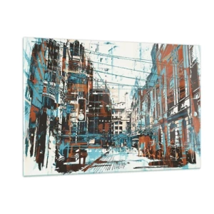 Billede på glas - Et afmærket byspor - 120x80 cm