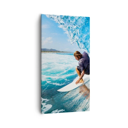 Lærredstryk - Billede på lærred - Danser med bølgerne - 55x100 cm