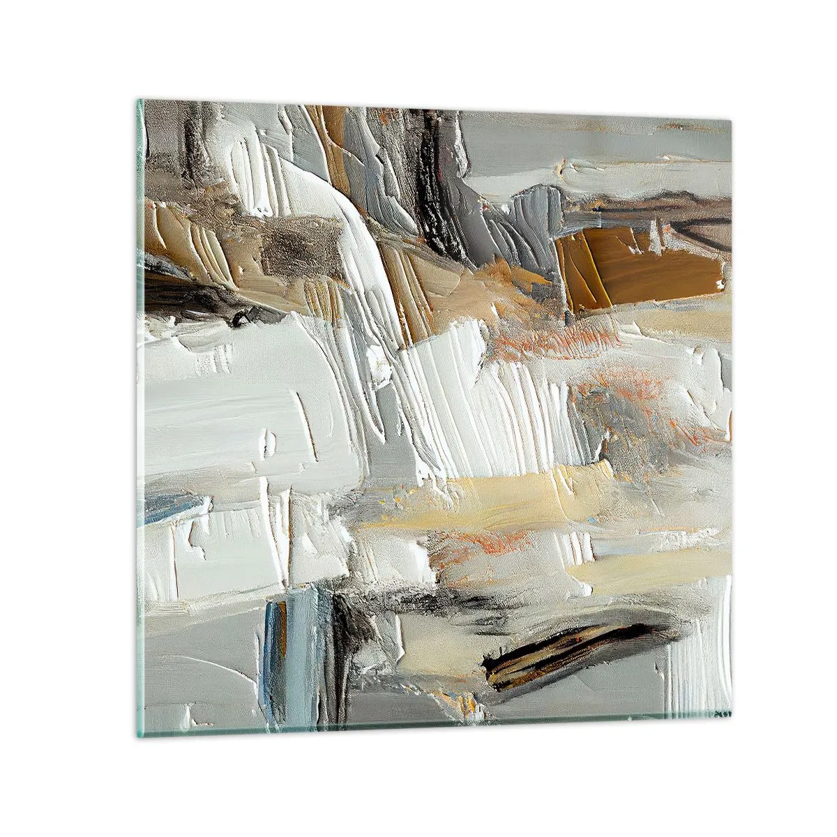 Billede på glas - Farverige lagdelinger - 30x30 cm
