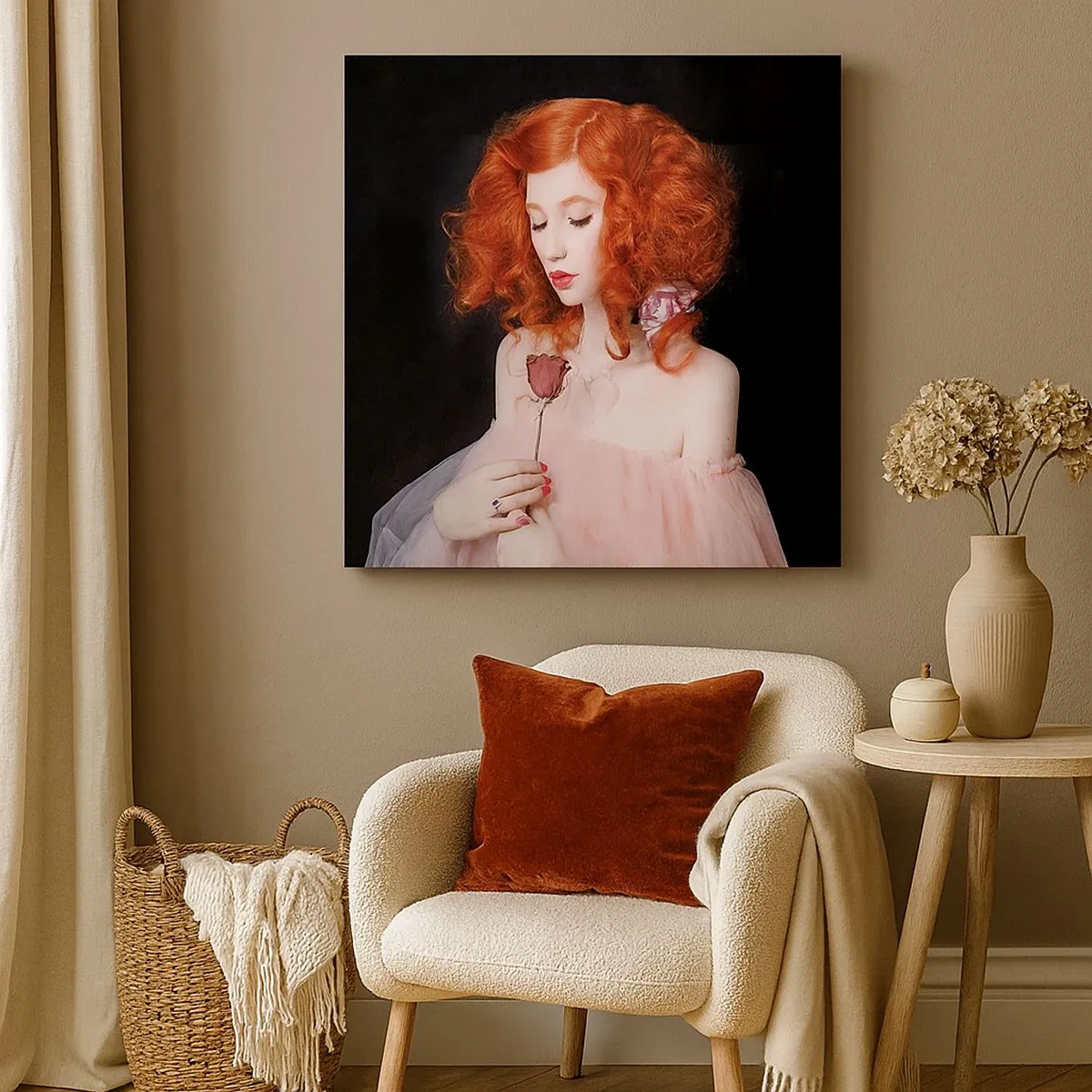 Lærredstryk - Billede på lærred - I barokstil - 30x30 cm