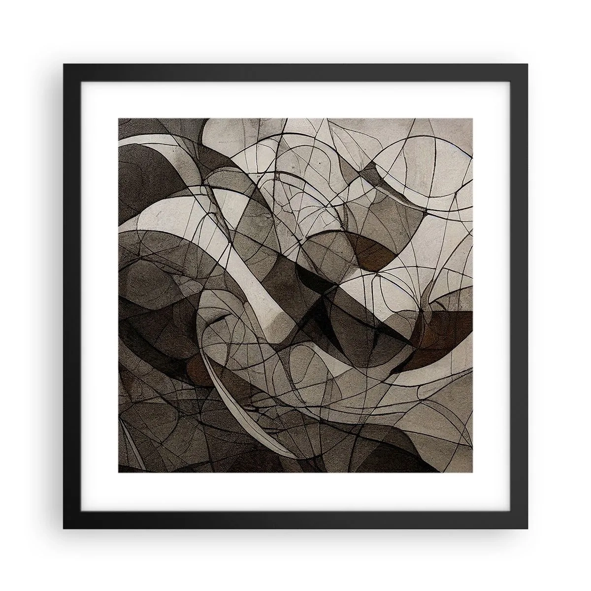 Plakat i sort ramme - Cirkulation af jordens farver - 40x40 cm