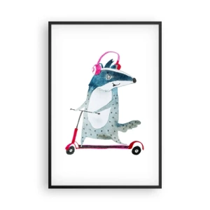 Plakat i sort ramme - Grævlingens glæder - 61x91 cm