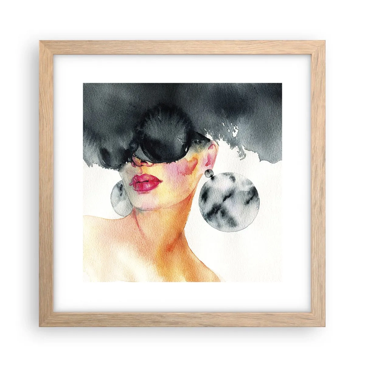 Plakat i ramme af lyst egetræ - Hemmeligheden bag elegance - 30x30 cm