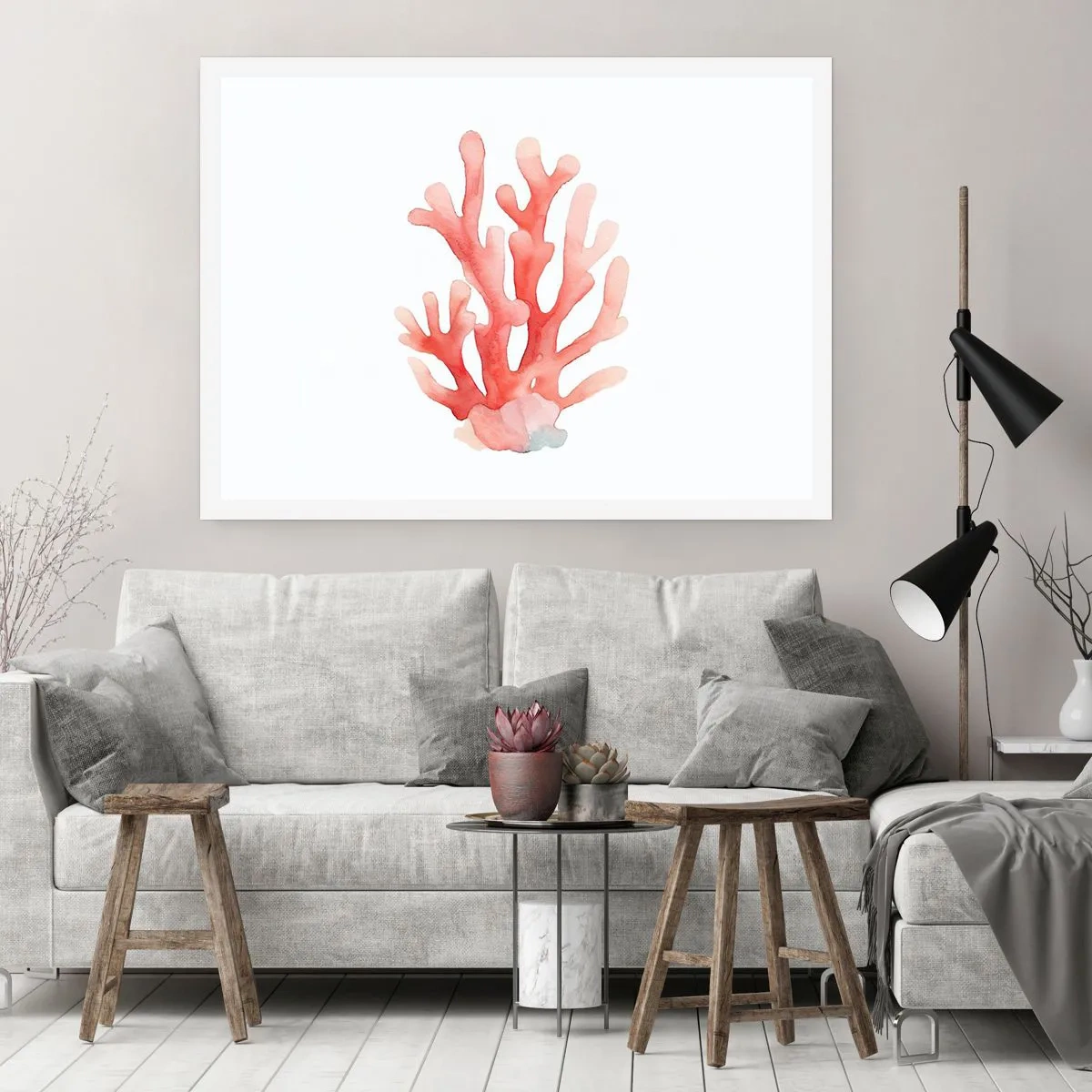 Plakat - Farven koral - 50x40 cm