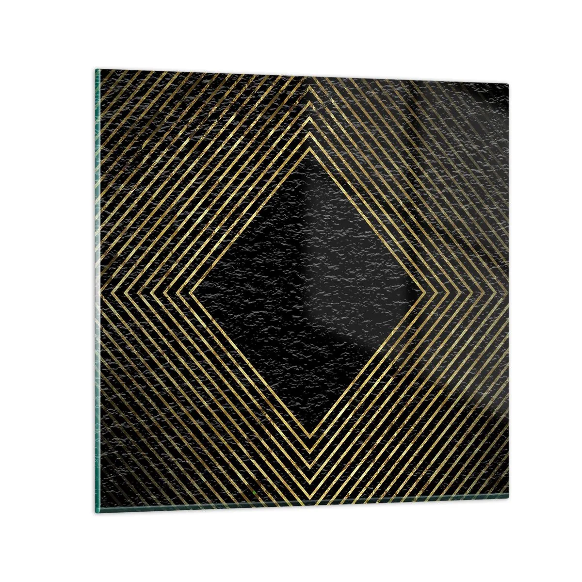 Billede på glas - Geometri i glamour-stil - 40x40 cm