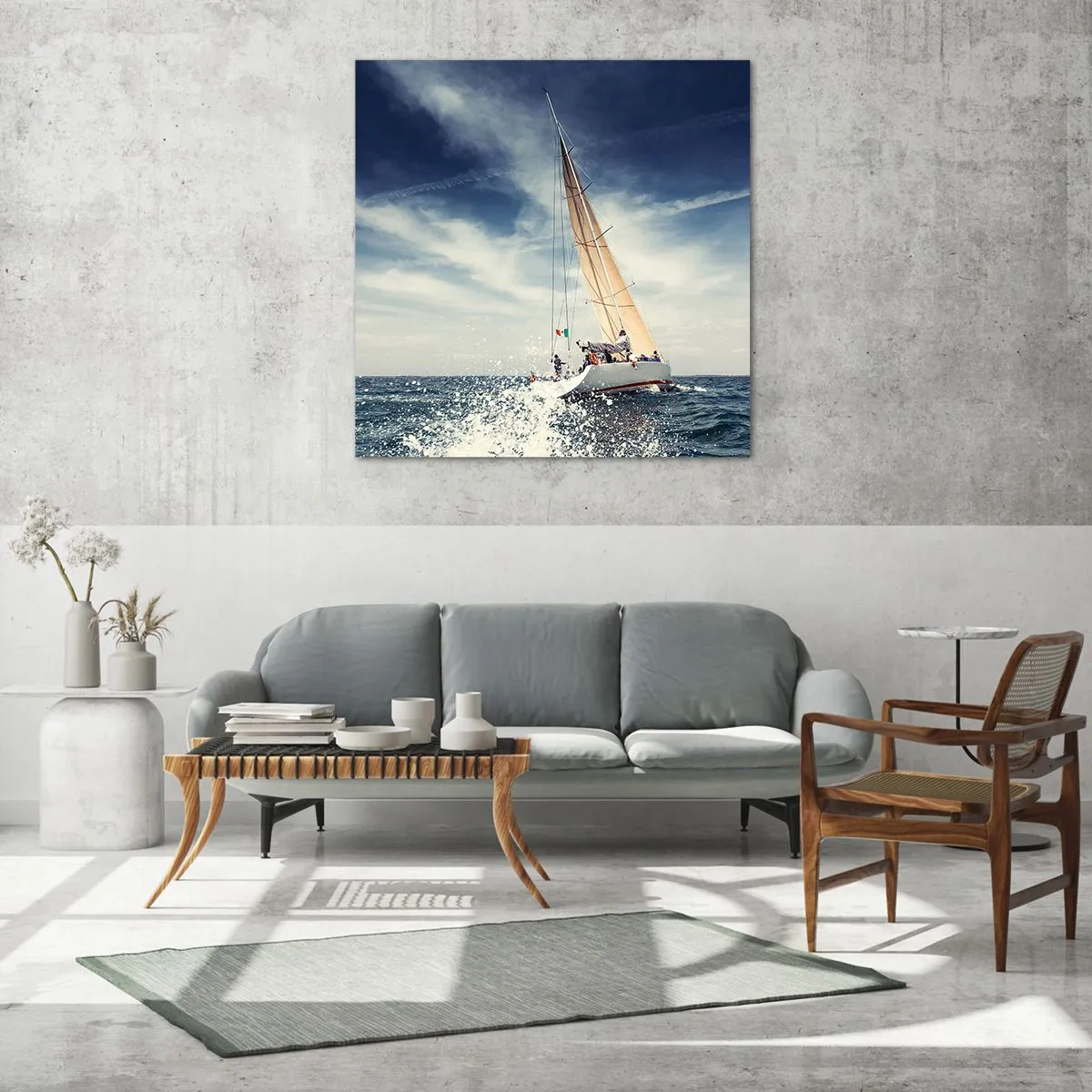 Billede på glas - De kan ikke indhente os! - 50x50 cm