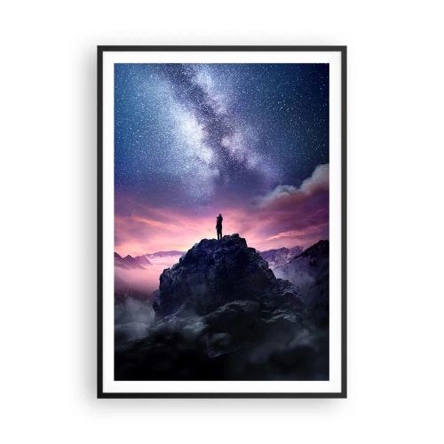 Plakat i sort ramme - Og han følte liv - 70x100 cm