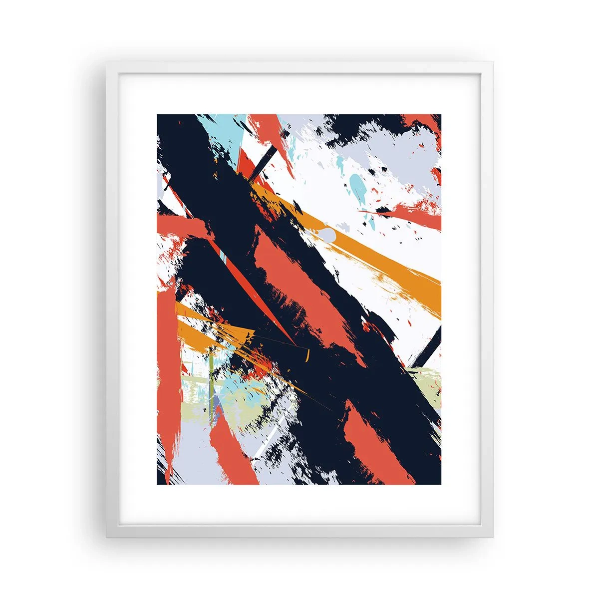 Plakat i hvid ramme - Dynamisk sammensætning - 40x50 cm