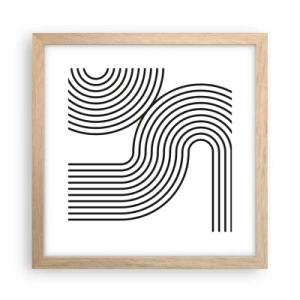Plakat i ramme af lyst egetræ - På en kurve - 30x30 cm