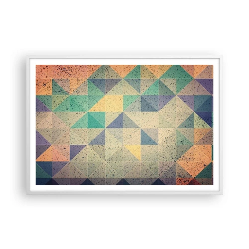 Plakat i hvid ramme - Republikken trekanter - 100x70 cm