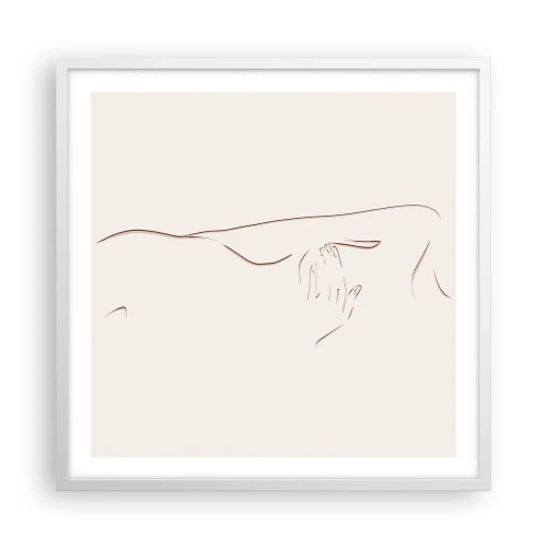 Plakat i hvid ramme - Begærets form - 60x60 cm