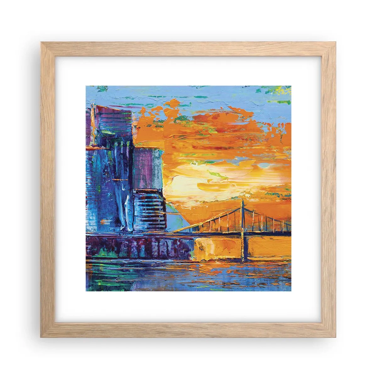 Plakat i ramme af lyst egetræ - Kultur og natur - 30x30 cm