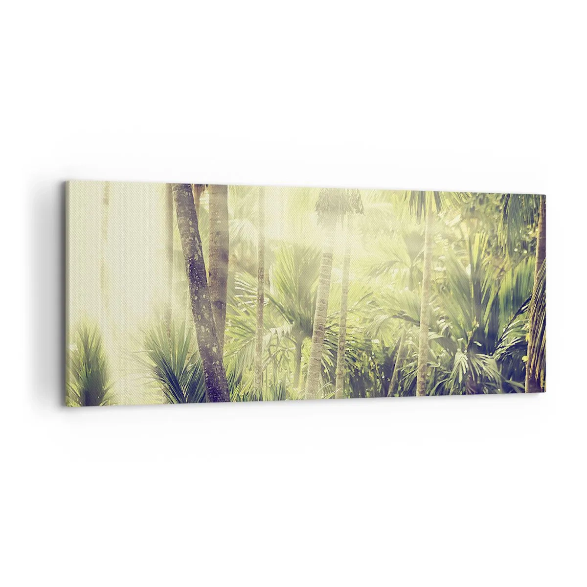 Lærredstryk - Billede på lærred - I grønne gløder - 100x40 cm