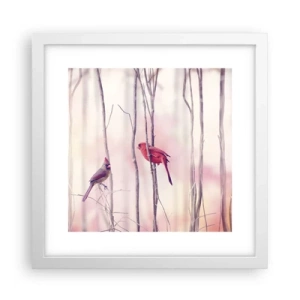 Plakat i hvid ramme - Fortællingen om den lyserøde skov - 30x30 cm