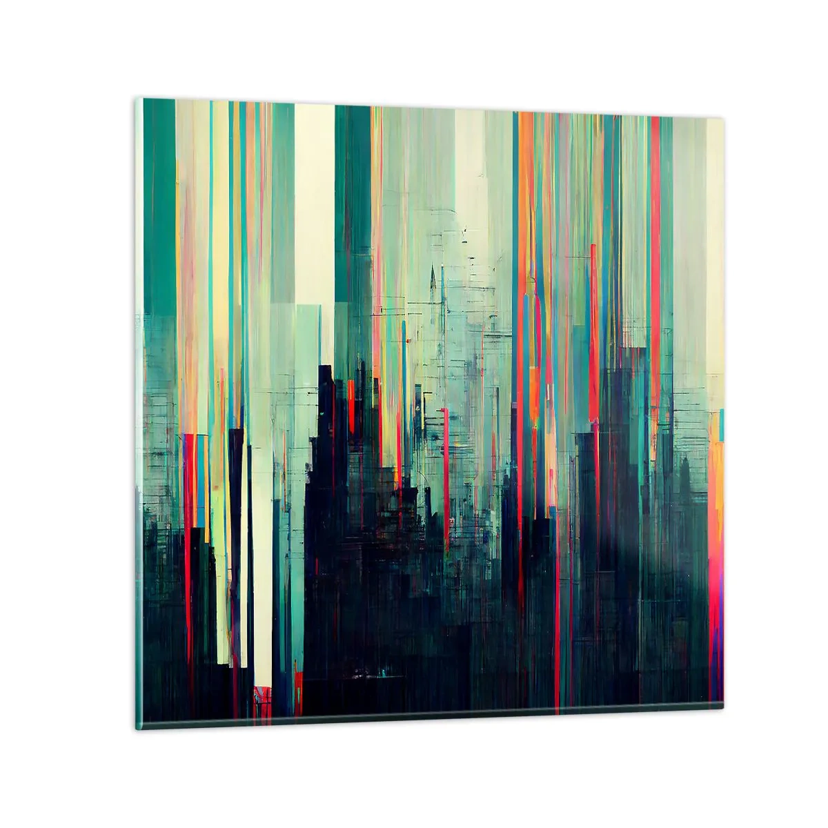 Billede på glas - Futuristisk by - 30x30 cm