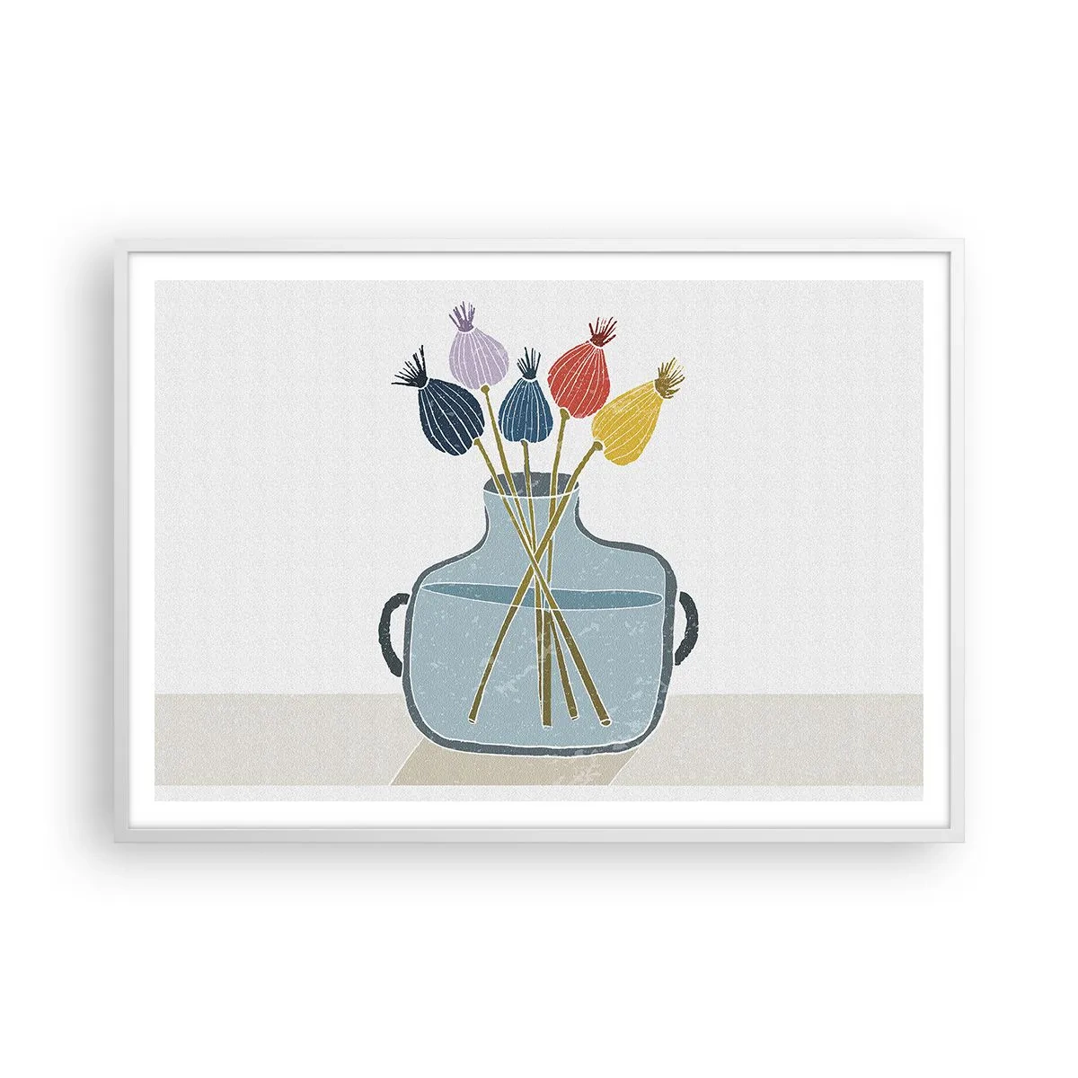 Plakat i hvid ramme - Som et valmuefrø - 100x70 cm
