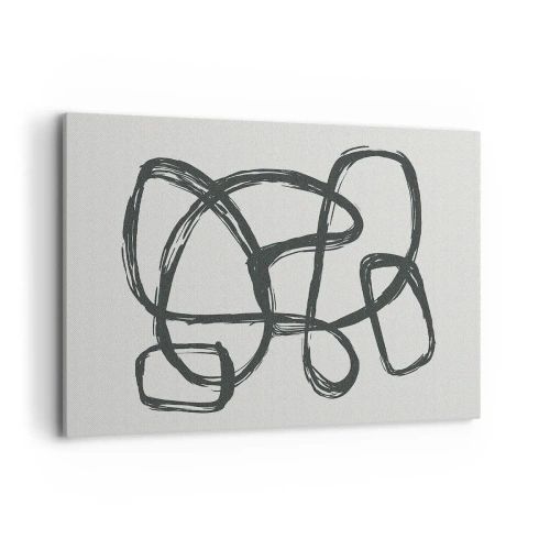 Lærredstryk - Billede på lærred - Loopet abstraktion - 120x80 cm