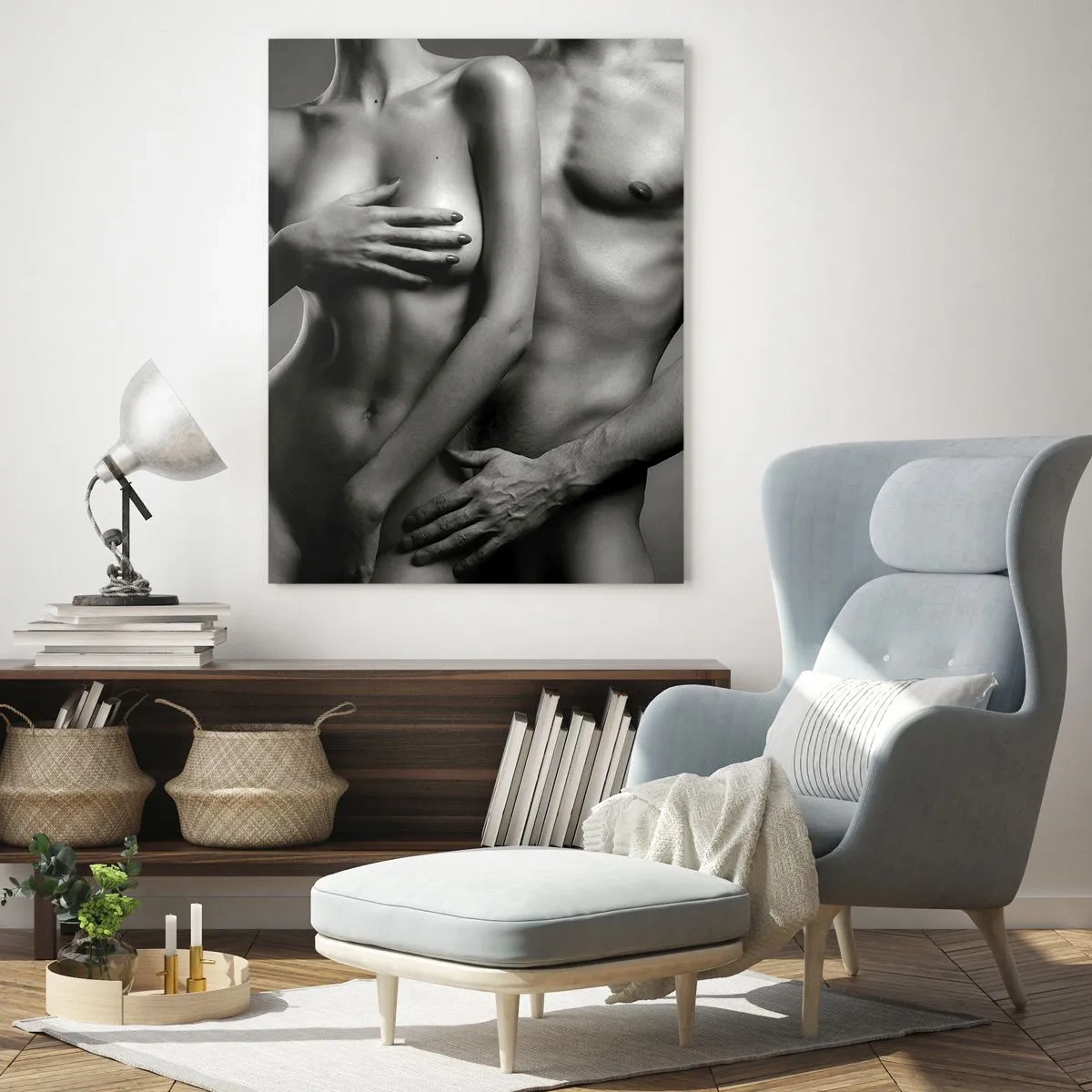 Billede på glas - Adam og Eva - 50x70 cm