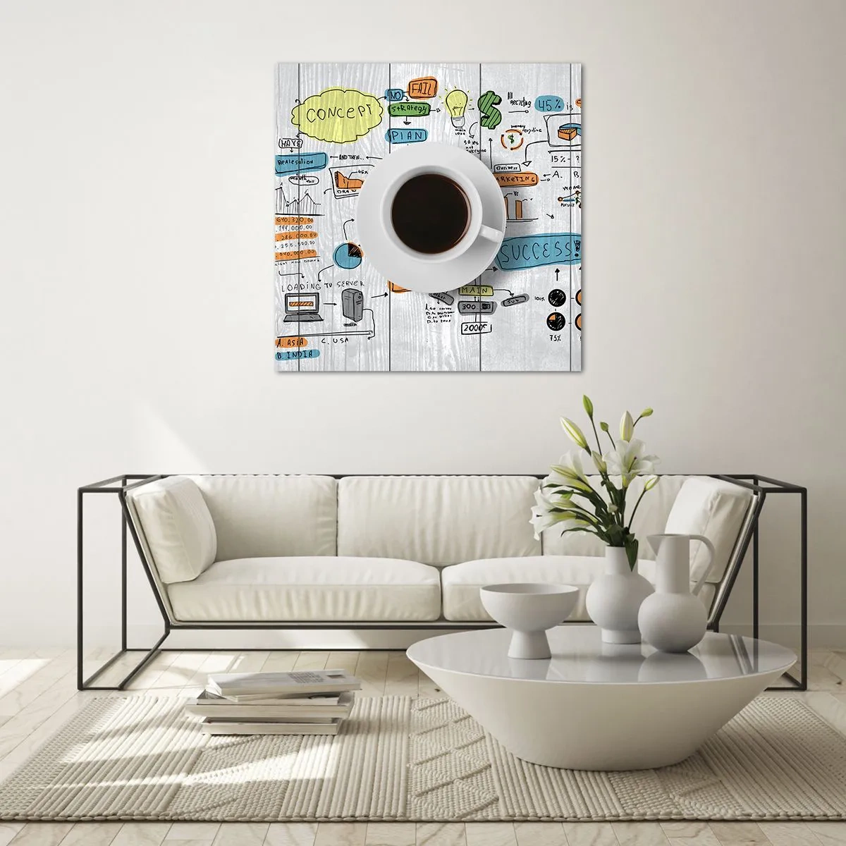 Billede på glas - Tid til en pause - 60x60 cm