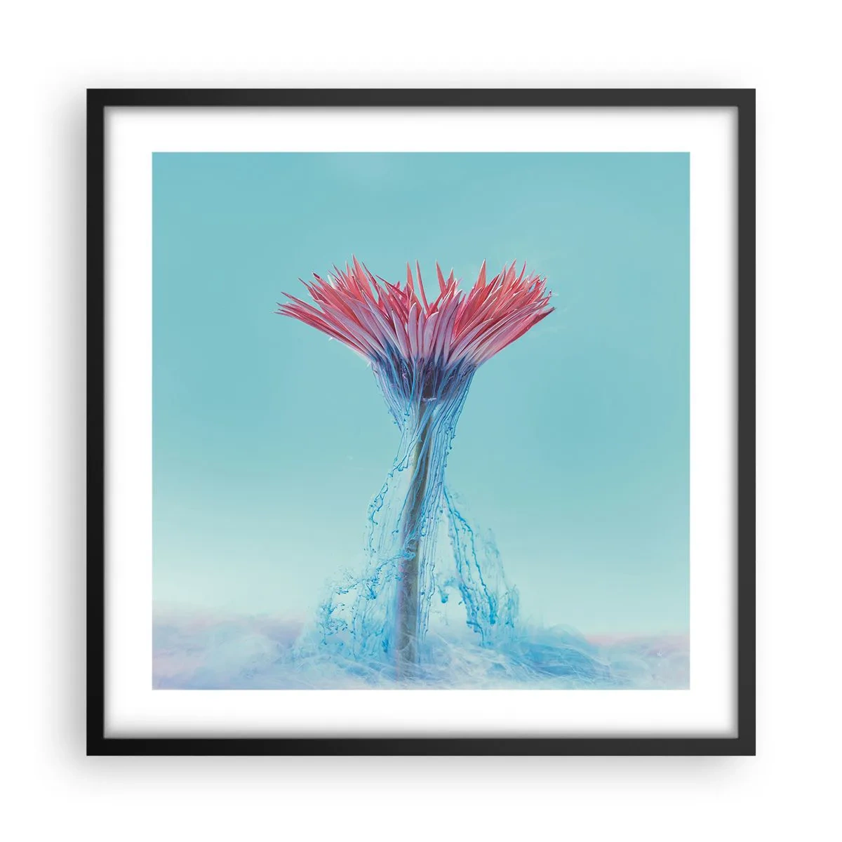 Plakat i sort ramme - I en nærende omfavnelse - 50x50 cm