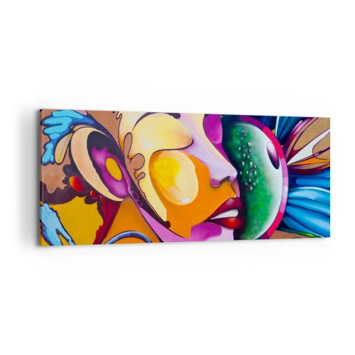 Lærredstryk - Billede på lærred - Berør med farve - 100x40 cm