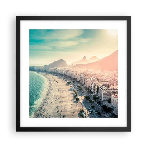 Plakat i sort ramme - Evig ferie i Rio - 40x40 cm