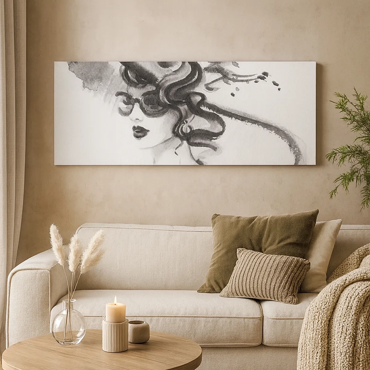 Lærredstryk - Billede på lærred - Dame med karakter - 30x30 cm