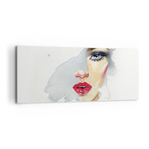Lærredstryk - Billede på lærred - Refleksion i en vanddråbe - 100x40 cm