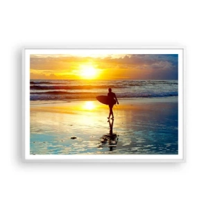 Plakat i hvid ramme - Krigerens tilbagevenden - 100x70 cm